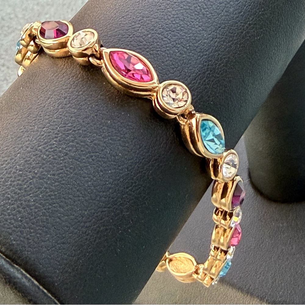D'Orlan Multi-Colored Tennis Bracelet, Signed - Picture 2 of 8